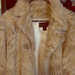 beige and light tan with silk ling inside coat
